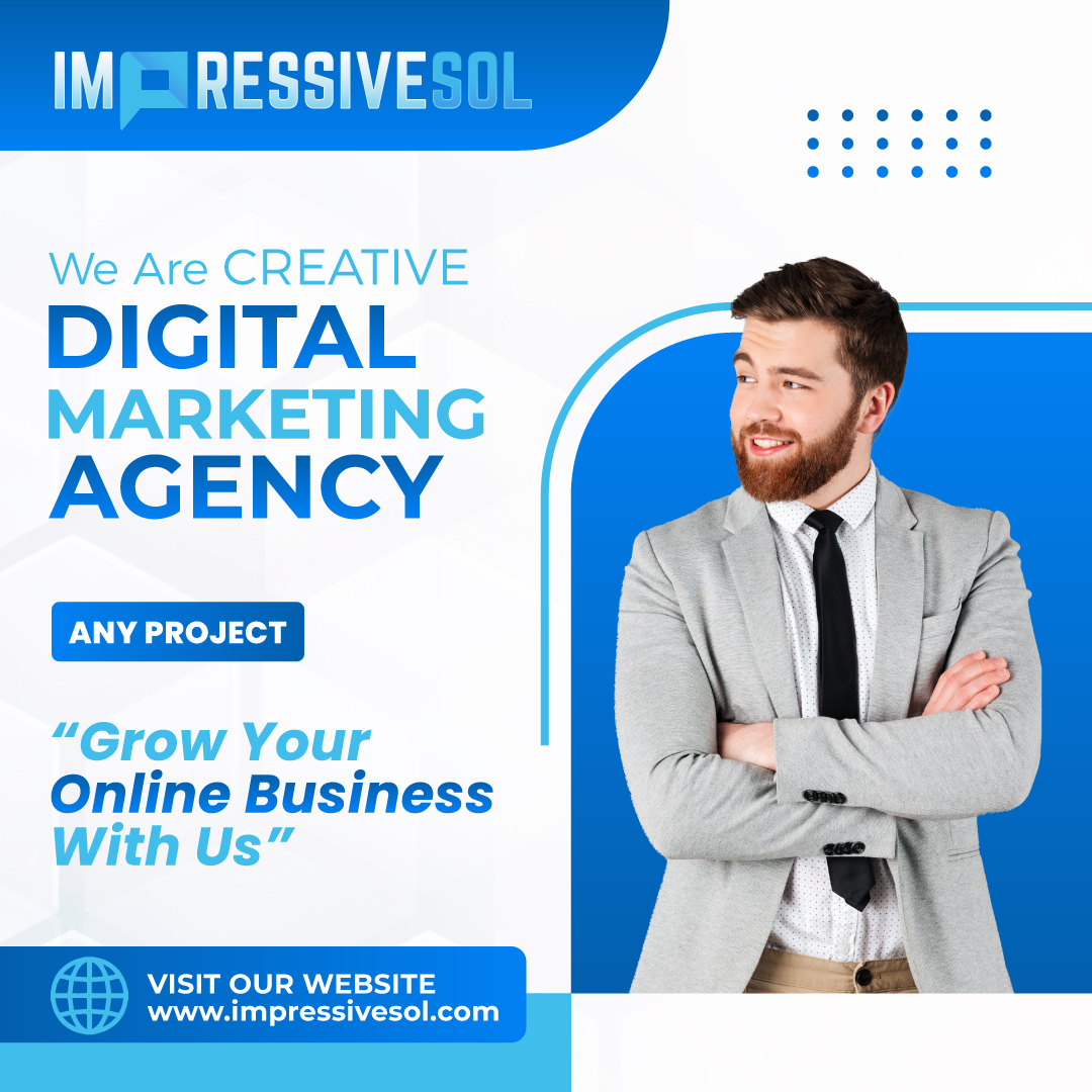 🚀 Ready to grow your online business? 🌟 ImpressiveSol is your creative digital marketing agency, ready for any project! 💻📈
👉 impressivesol.com
#DigitalMarketing #SEO #SocialMedia #GrowWithUs #OnlineBusiness