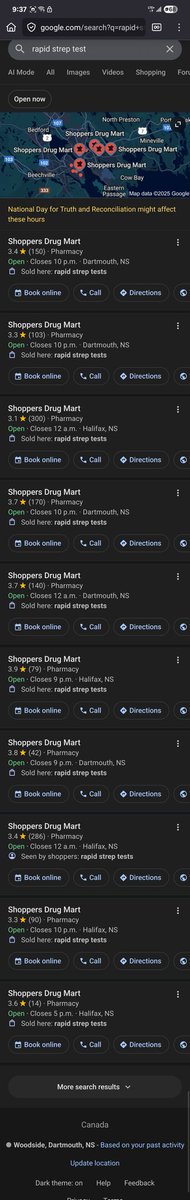 DeeEhDoubleUEn's tweet photo. @ShopprsDrugMart All locations show they do the rapid test, but it actually only Forrest Hills, and I none say the test is ONLY available at 10 am https://t.co/zyv8P9agY8
