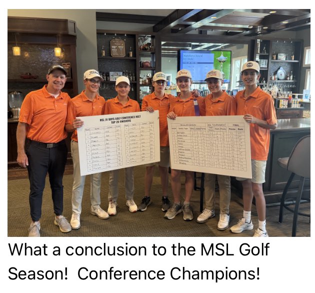 Coach Gunther’s JV golf stars won the overall conference AND won the Conference Tournament at Chevy Chase GC. Sophomore, Colin Lockwood led the golfing Huskies by winning the title with a brilliant score of 65!!
