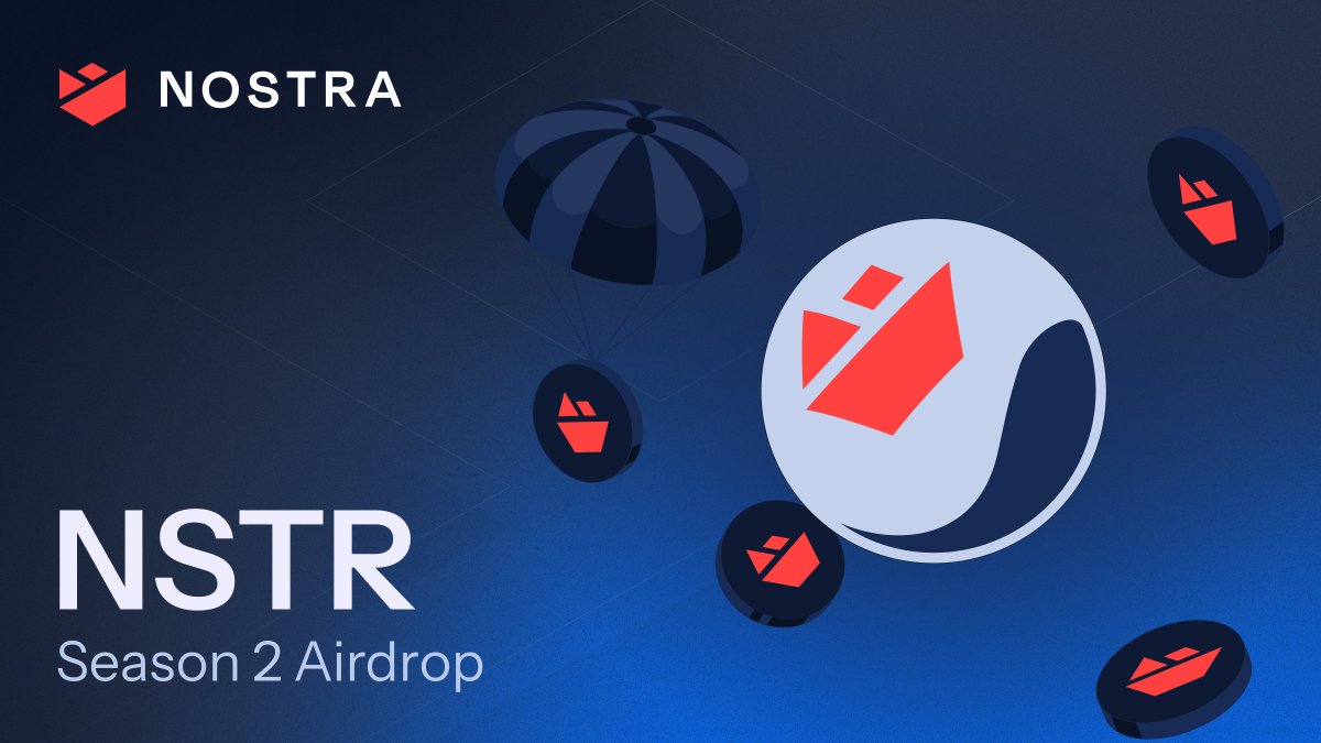 NSTR Season 2 Airdrop claims are live! 🌹

HOW TO CLAIM ON STARKNET:

1️⃣ Go to app.nostra.finance/airdrop 

2️⃣ Click “Claim” and confirm in your wallet.

3️⃣ If $NSTR doesn’t show automatically in your wallet, you can add it manually by clicking on “+ New Token” and pasting this