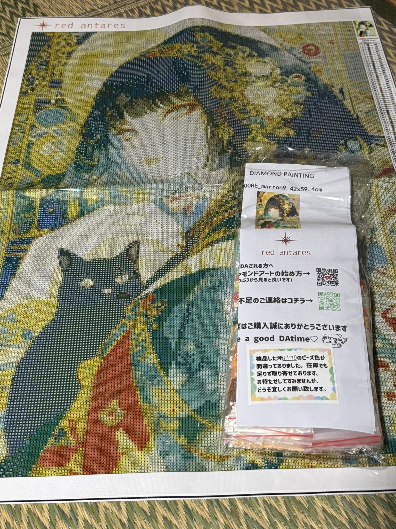 入荷待ち！ダイヤモンドアート　必ず私が鬼を弱らせるから　25×35 JISHSHAY ダイヤモンドアート 四角いビーズ 全面 40x50cm 観音