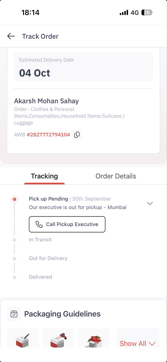 Akarsh_Says's tweet photo. Hey @delhivery @help_delhivery can you please check i’m not sure what is going on with my pick up when I call the pick up person. He said that I won’t be able to pick up. Please call head office when I called the head office. They said that he is only supposed to pick up. https://t.co/Wi44FxAW4n
