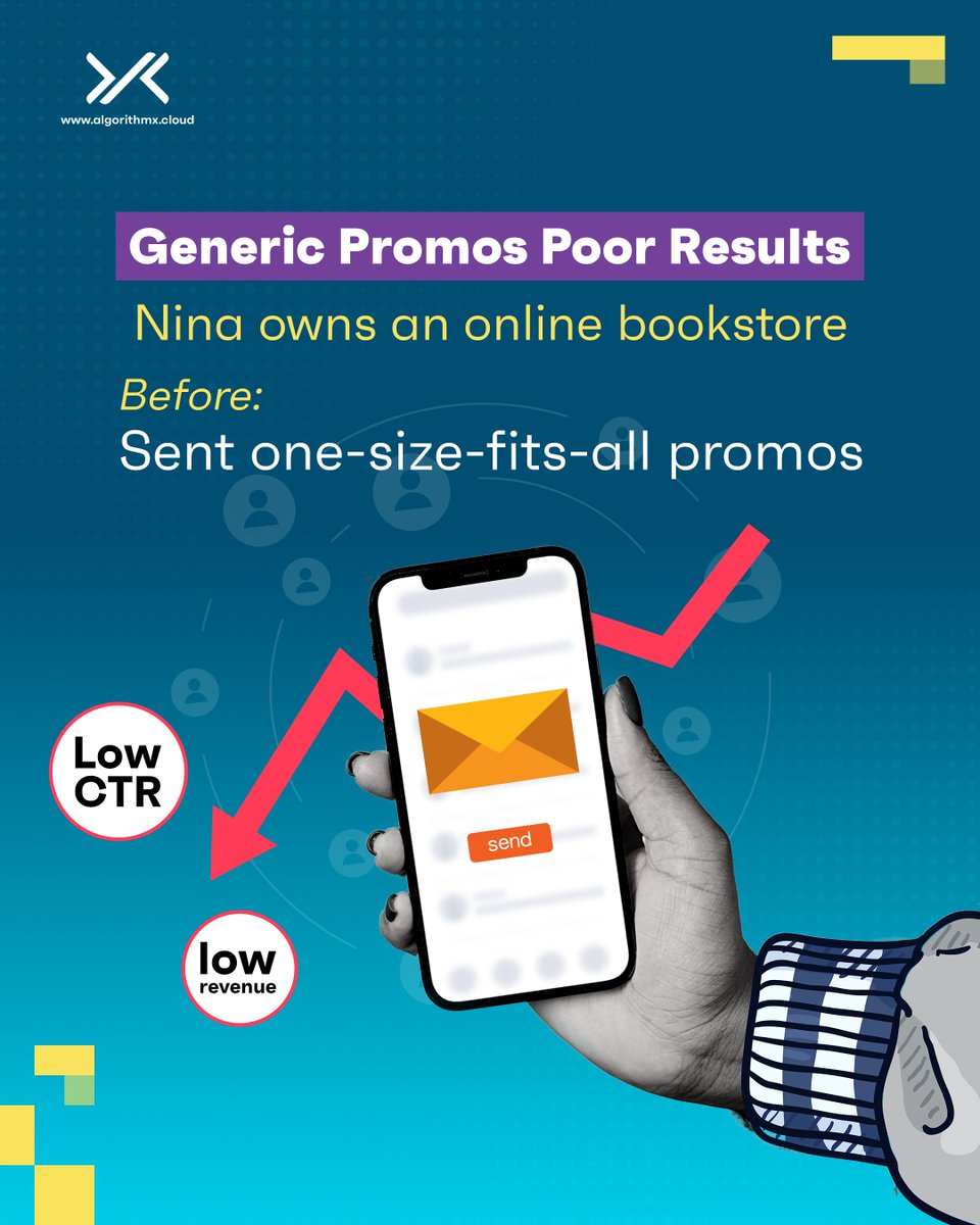 AlgorithmXcloud's tweet image. 📚 Nina’s bookstore stopped sending generic promos. With AlgorithmX Product Recommendation, she sent the right books to the right readers via WhatsApp & Email.
✨ Result: 3× higher conversions.
Want the same for your store?
Contact us today!
#Ecommerce #ProductRecommendation