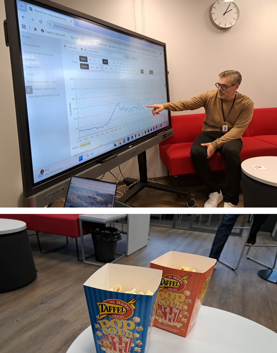 Markkinaehtoista sähkömyymää kiinnostaa markkinat ja hinnat. 🤩 Tänään seurasimme popcornin kanssa piazzallamme ensimmäisten 15 minuutin sähkön spot-hintojen julkaisua, ja liiketoimintajohtajamme <a href="/TurunenTomi/">Tomi Turunen</a>  innostui analysoimaan historiallisia hintoja. 😀