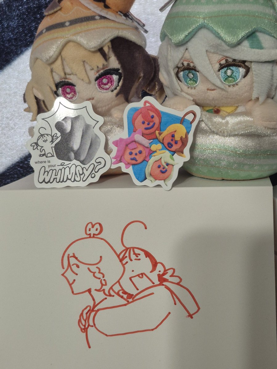 RexArts_'s tweet photo. Forgot to say sooner but HUGE Shout-out to @scrambleham for these stickers and the postcard.Its so cuuute and ty for the bonus autofister doodle on the card 🥺. https://t.co/VNlq5c54Ct