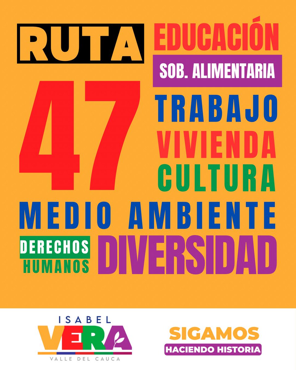 IsabelVeraPacto's tweet photo. Gente 😍 La Ruta 47 va a pasar por todo el Valle del Cauca, su destino: Un Departamento Potencia de Vida. Si se quieren subir a la #Ruta47 dejen un comentario❤️‍🔥. https://t.co/1mfZG8zwP8