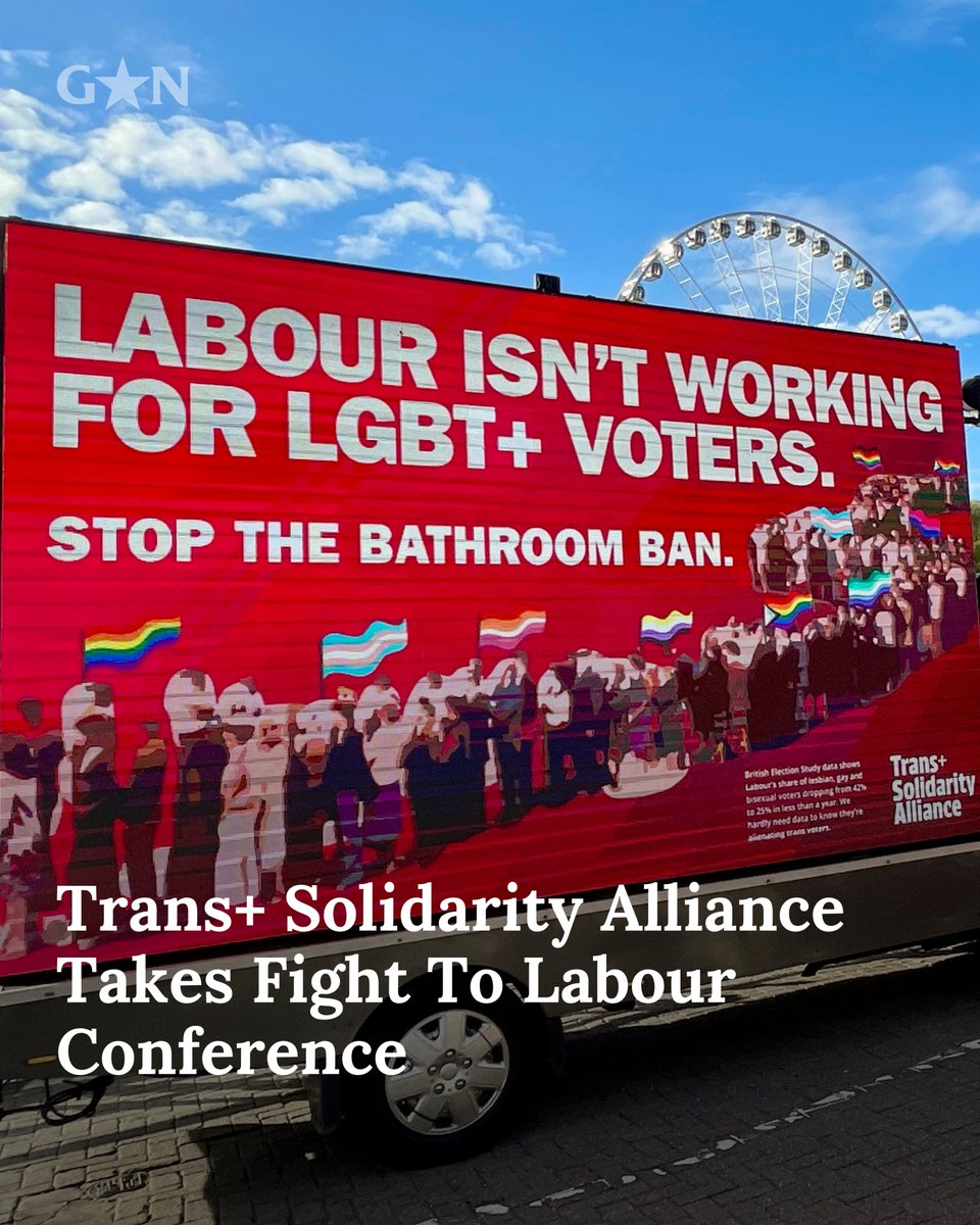 “Labour isn't working for LGBT+ people” - Labour conference stunt
Trans+ Solidarity Alliance have taken messages from the Trans+ community, and messages from inclusive businesses, to the Labour party’s annual conference in Liverpool with a message that politicians need to act now
