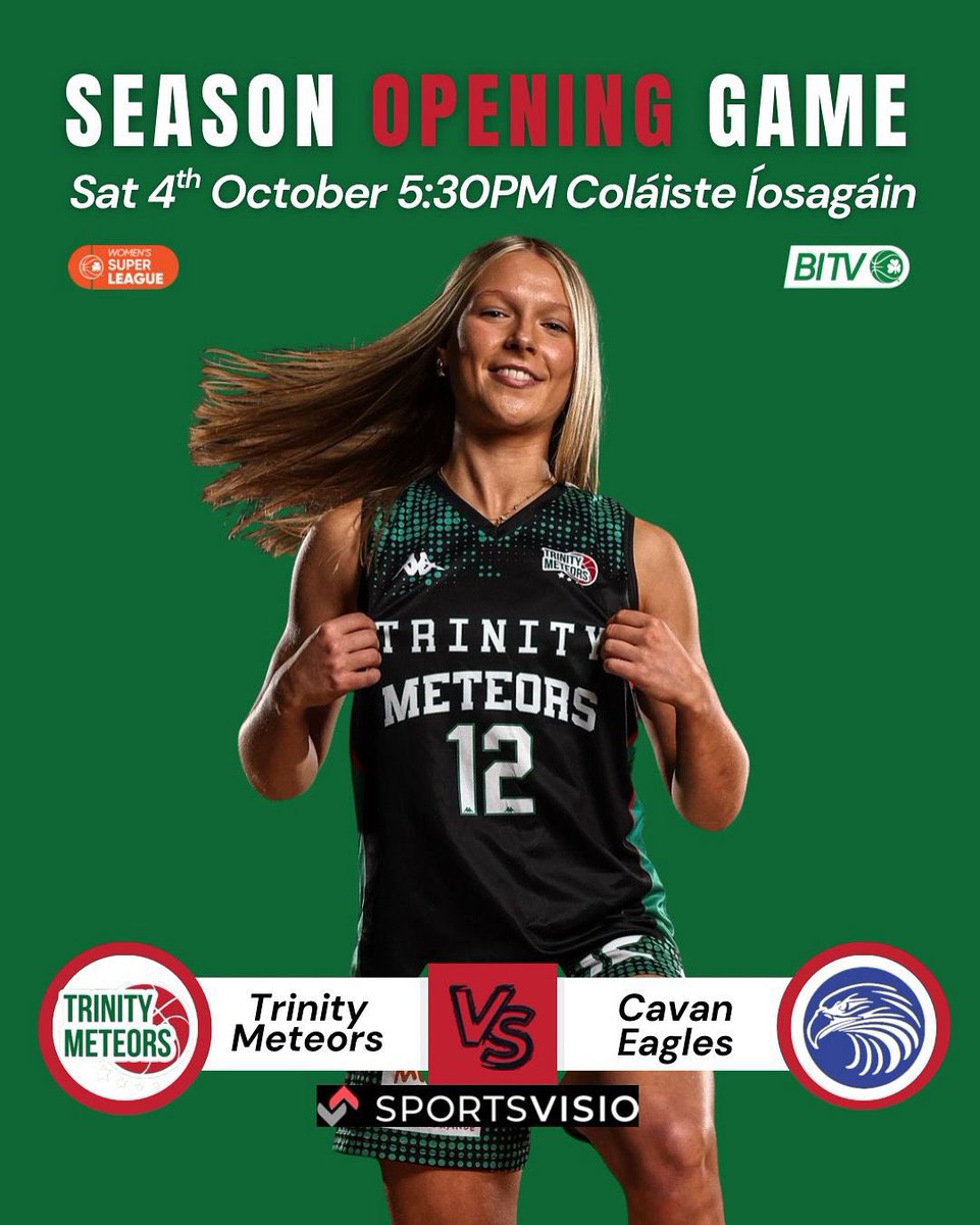 Season Opener This Saturday ⛹️‍♀️

The wait is over – Trinity Meteors open the 2025/26 Super League season at home this Saturday 4th October, against Cavan Eagles.

📅 Saturday, 4th October
⏰ 5:30pm
📍 Coláiste Íosagáin

Join us and be part of the action !