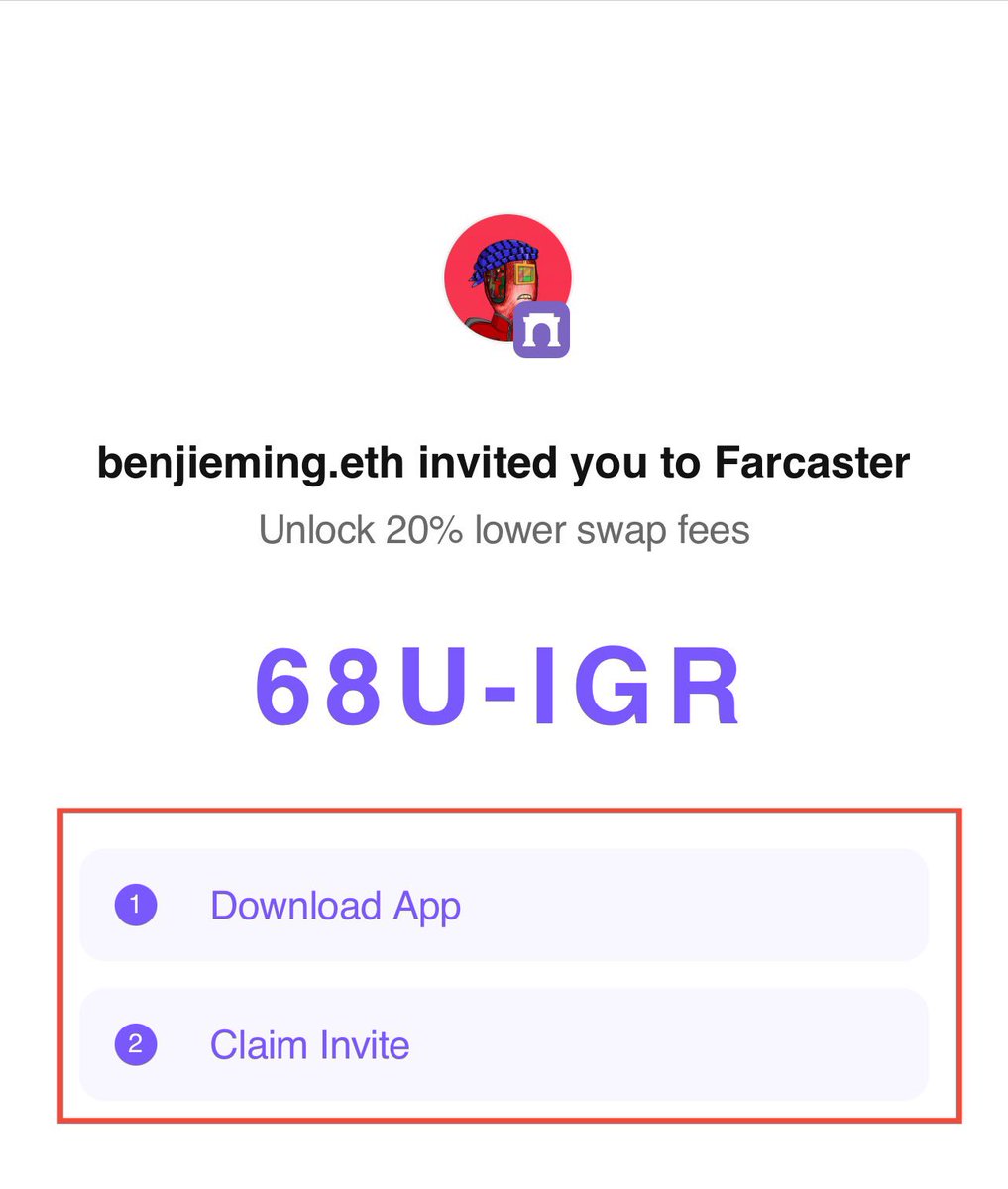 1️⃣Farcaster融资1.58亿美金，官方说，现在可以免费注册了。
（之前注册需要花钱）
2️⃣点击链接，注册就行。
farcaster.xyz/referralCode/6…