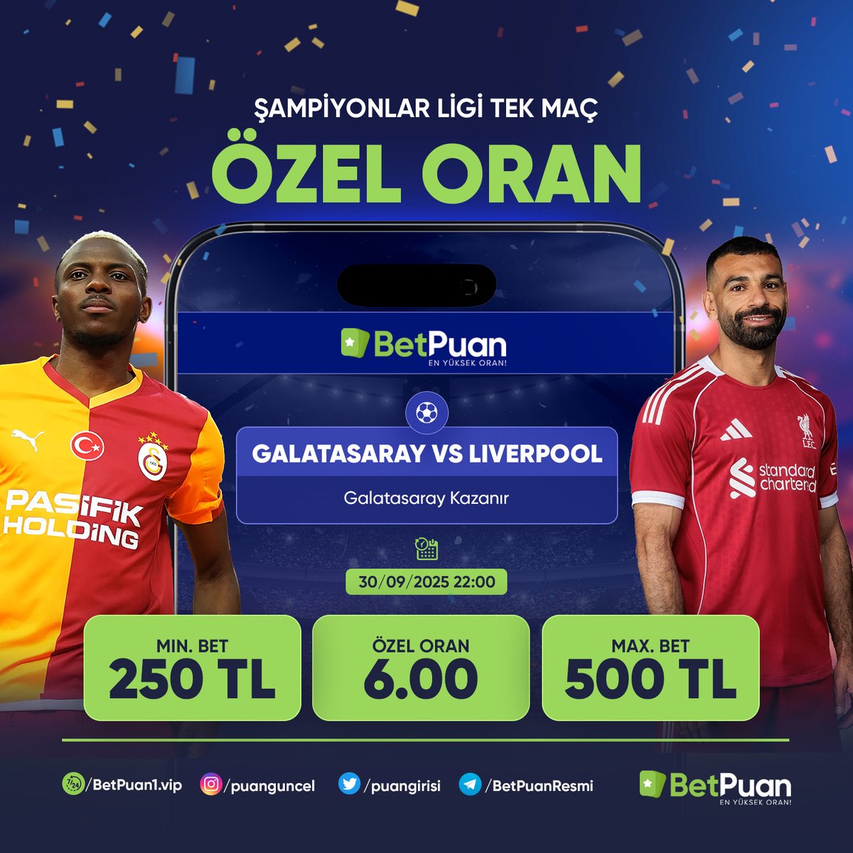 🎯 BU HEYECANDA BETPUAN İLE KAZANMAK ÇOK KOLAY!! ÖZEL VE YÜKSEK ORANLAR #BETPUAN'DA SİZLERLE!

🏆 YÜKSE ORANLI GÜNÜN KARŞILAŞMASI

▶️ #GALATASARAY 🆚#LIVERPOOL

🎯 KARŞILAŞMAMIZA ÖZEL 6️⃣ ORAN İLE SİZLER DE KAZANIN betpuan1.vip

#betpuangirisi #puanvip #puanguncel