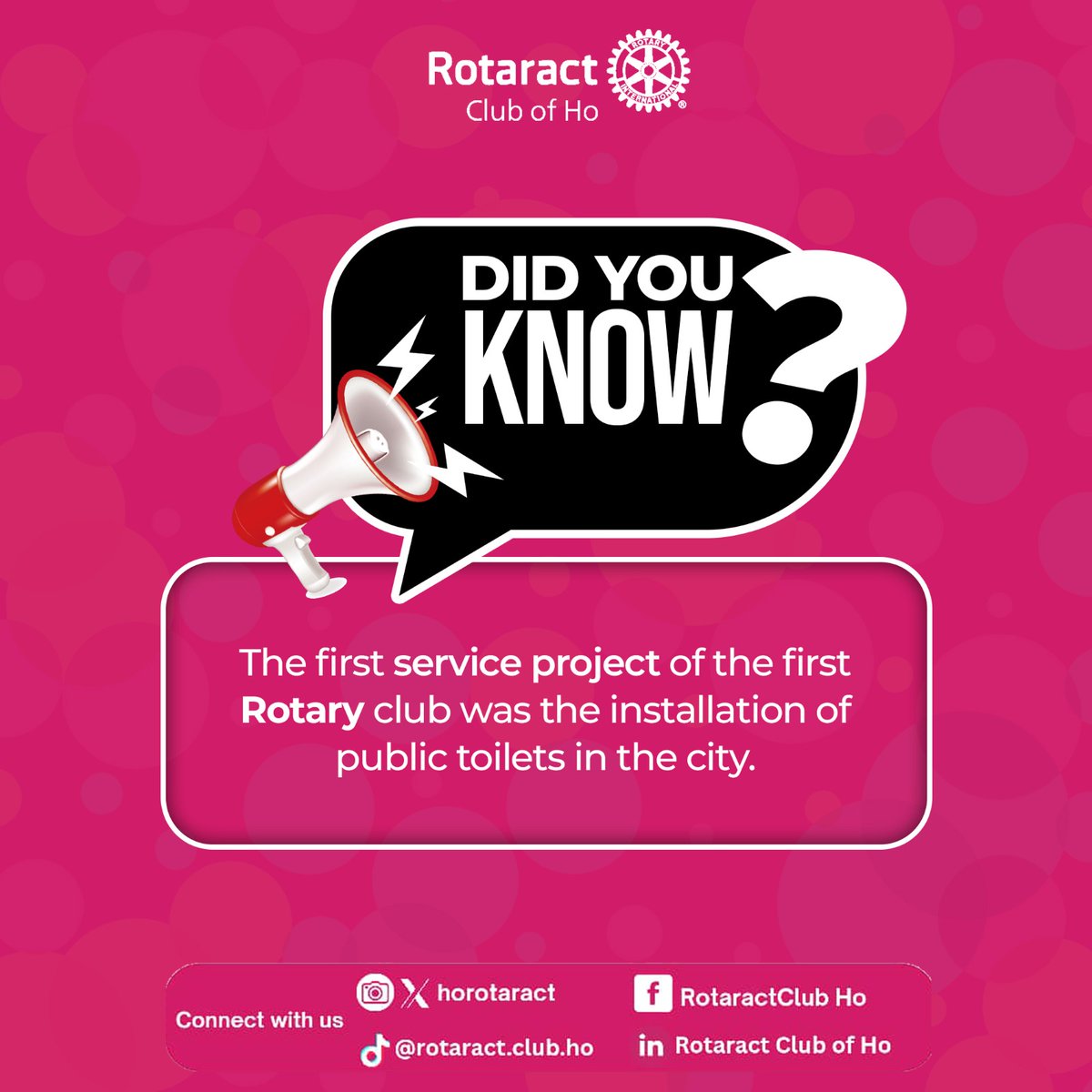 horotaract's tweet photo. 🚨 Did You Know? 🚨

The first Rotary service project was installing public toilets  in the city! ✨

#horotaract #ServiceAboveSelf https://t.co/sO01p1uYBs