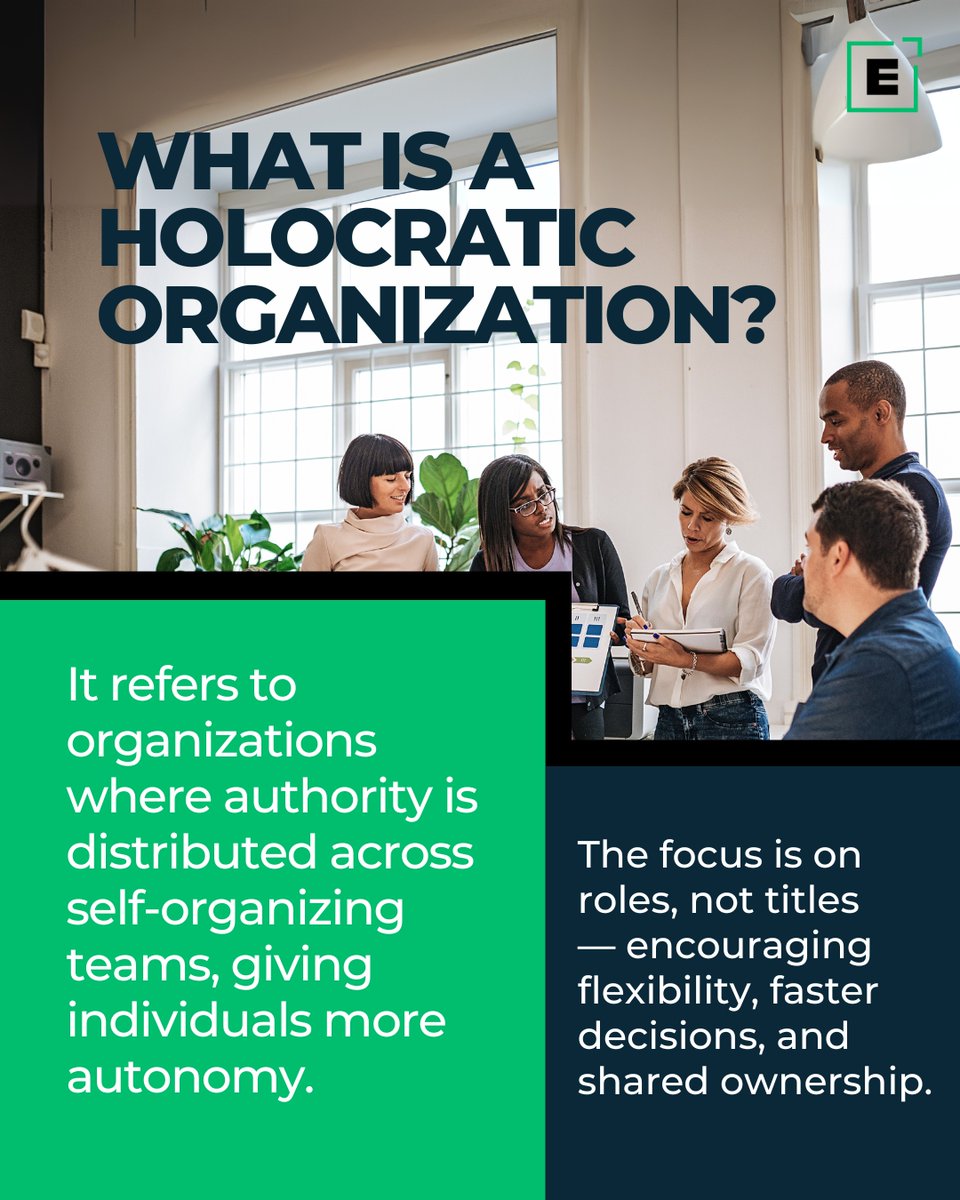 EMERITUS_INST's tweet image. No hierarchy. No manager. Just roles, autonomy, and accountability. Holacracy is challenging everything we know about leadership structures. 
 
Would this work where you are — or turn things upside down? 
 
#OrganizationalDesign #LeadershipTrends #FutureOfWork #EmeritusExplains
