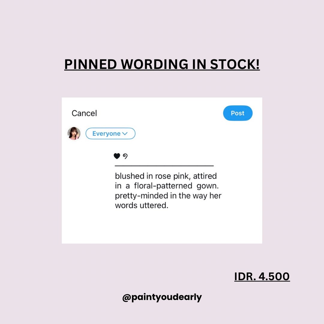 paintyoudearly's tweet image. 𓈒⠀⠀𓏸⠀⠀𓇼 a repost, please? thank you! 🍮🥄 

happy tuesday, lovelies! aku punya pinned wording ready stock yang bisa diklaim sekarang juga. 🍧🎀 grab these beauties fast! &amp;lt;3 #zonauang