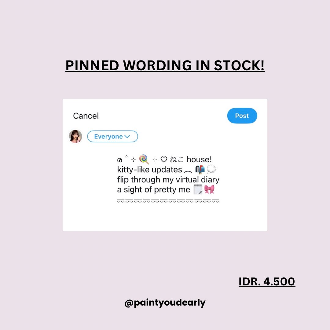 paintyoudearly's tweet image. 𓈒⠀⠀𓏸⠀⠀𓇼 a repost, please? thank you! 🍮🥄 

happy tuesday, lovelies! aku punya pinned wording ready stock yang bisa diklaim sekarang juga. 🍧🎀 grab these beauties fast! &amp;lt;3 #zonauang