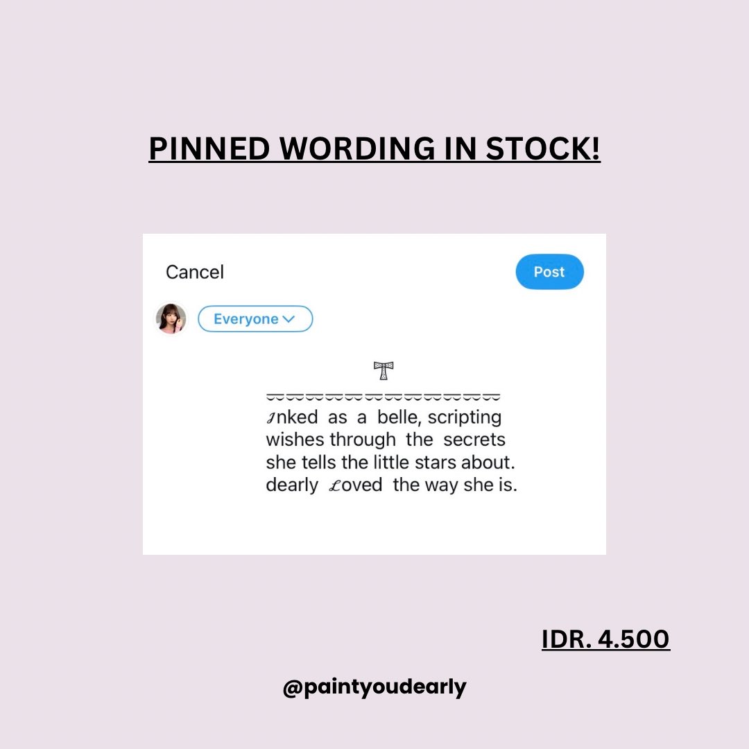 paintyoudearly's tweet image. 𓈒⠀⠀𓏸⠀⠀𓇼 a repost, please? thank you! 🍮🥄 

happy tuesday, lovelies! aku punya pinned wording ready stock yang bisa diklaim sekarang juga. 🍧🎀 grab these beauties fast! &amp;lt;3 #zonauang