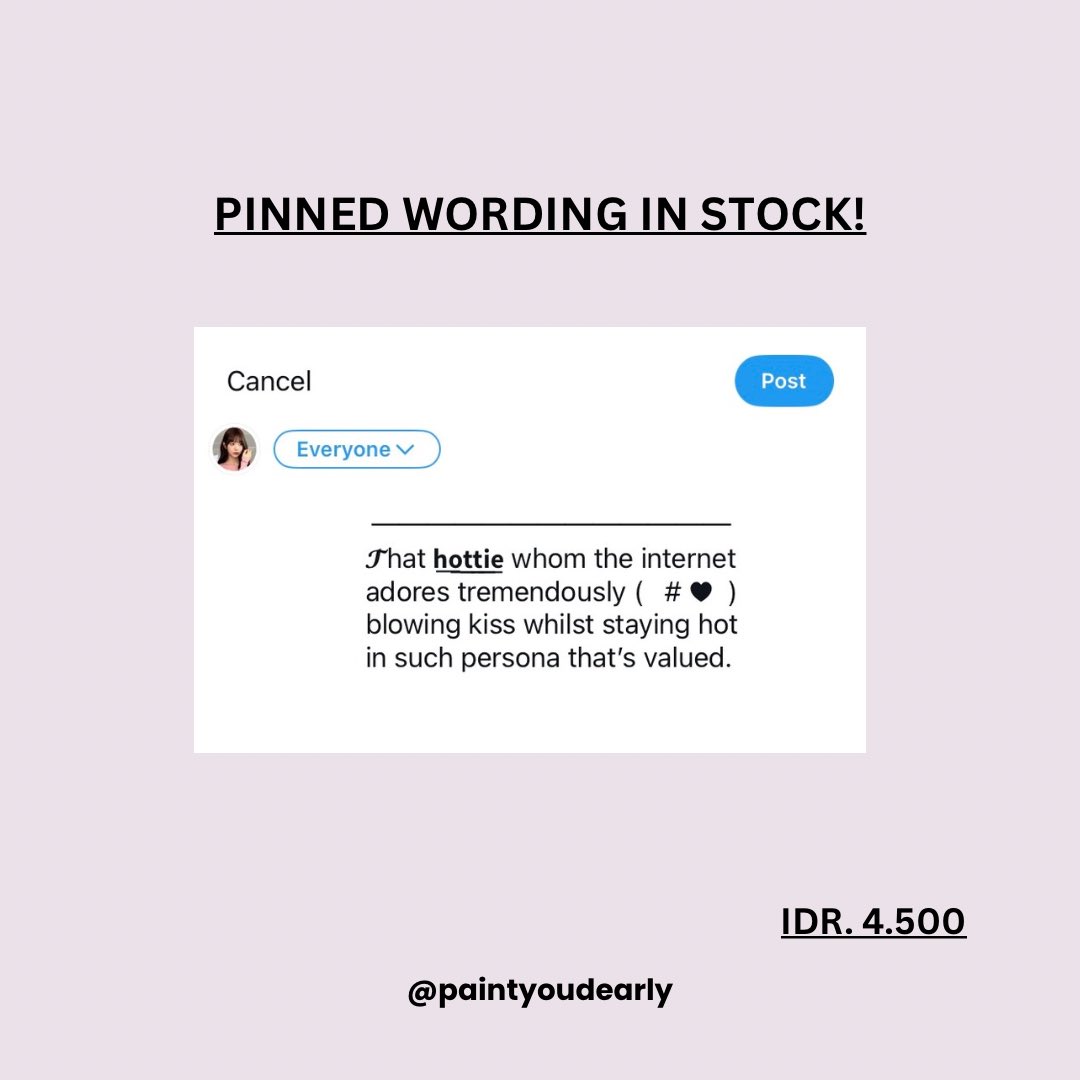 paintyoudearly's tweet image. 𓈒⠀⠀𓏸⠀⠀𓇼 a repost, please? thank you! 🍮🥄 

happy tuesday, lovelies! aku punya pinned wording ready stock yang bisa diklaim sekarang juga. 🍧🎀 grab these beauties fast! &amp;lt;3 #zonauang