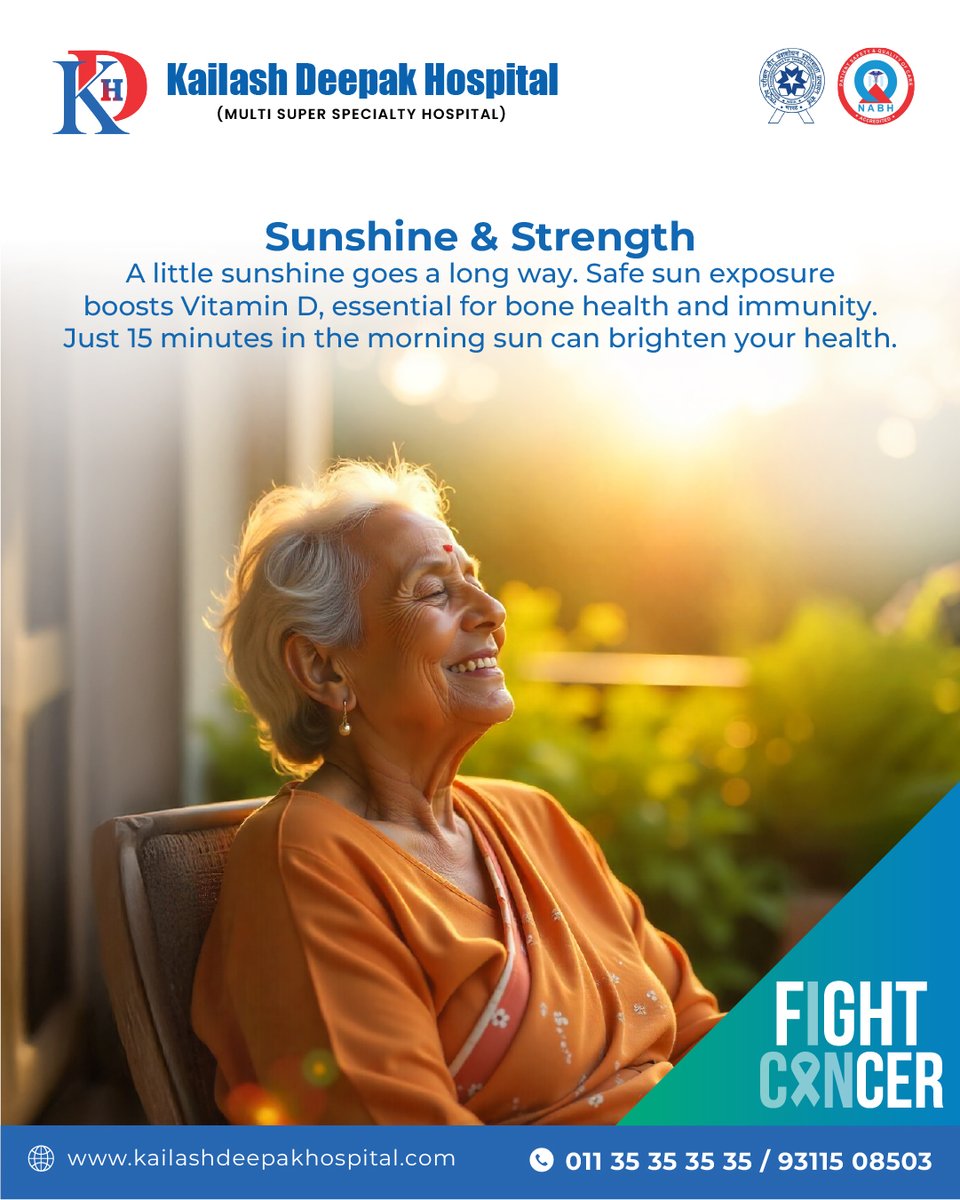 KDHDelhi's tweet image. Just 15 minutes of morning sun can do wonders—boosting Vitamin D, strengthening bones, and uplifting your immunity.
Step outside, soak in the light, and let nature nurture your wellbeing.

#SunshineTherapy #VitaminDBoost #HealthyHabits #WellbeingMatters #MorningRituals…