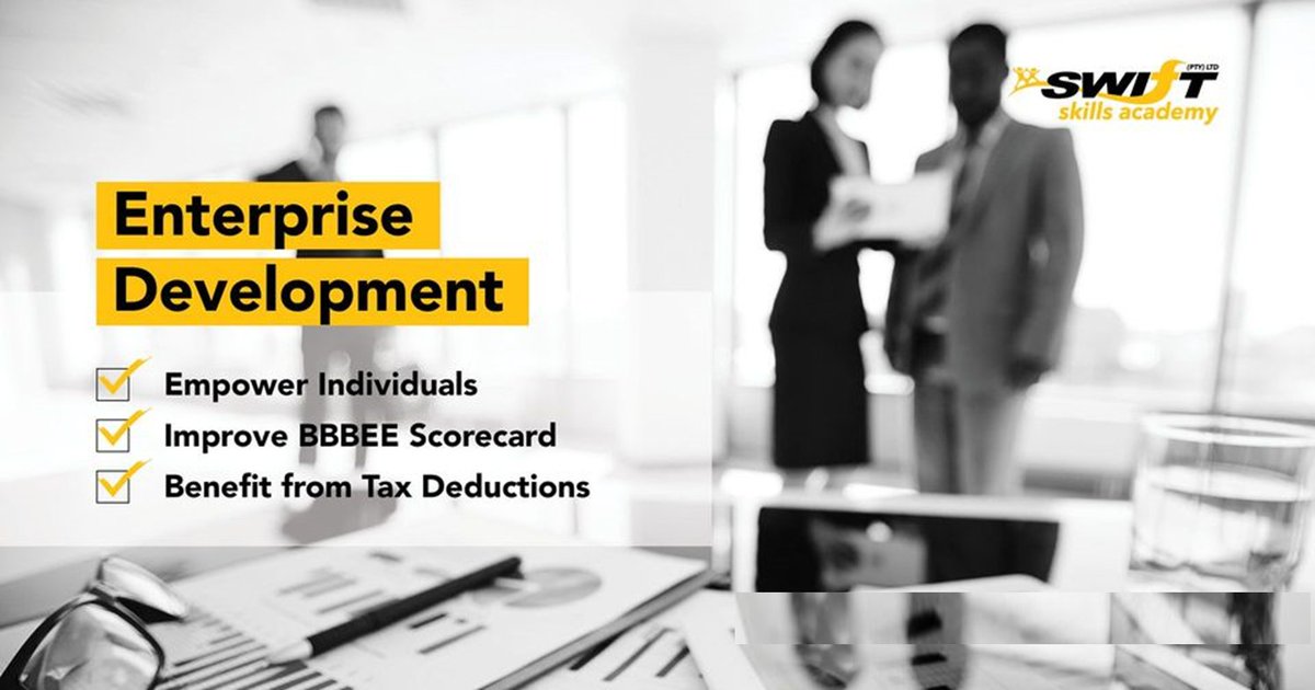 skillsacademy3's tweet image. "MAXIMIZE YOUR B-BBEE POINTS & BOOST YOUR BOTTOM LINE! Our learnership programs offer a win-win solution! Earn valuable points & enjoy significant tax deductions, all while developing your team's skills! #BBBEE #EnterpriseDevelopment swiftskillsacademy.com/skills-develop…