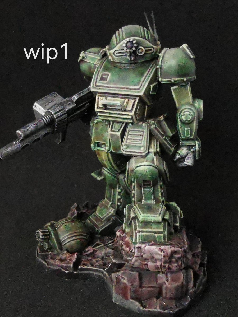 PLAMAX　minimum factory
ボトムズ　SCOPE DOG

wip1 色味確認メモ
vallejo dark mud
citadel biel tan green、seraphim sepia、citadel berserker bloodshade
エッジハイライト　vallejo off-white
地面　citadel berserker bloodshade