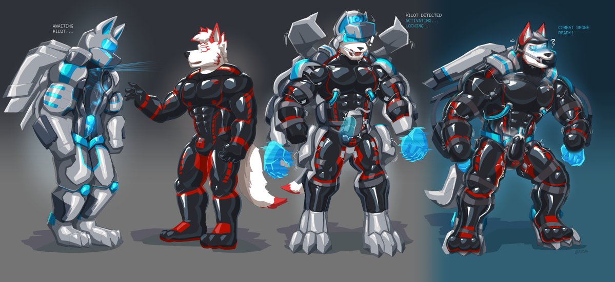 When a heavy combat suit spots a very fitting host (and energy source), enhancing their abilities and- senses
COM for Acefx