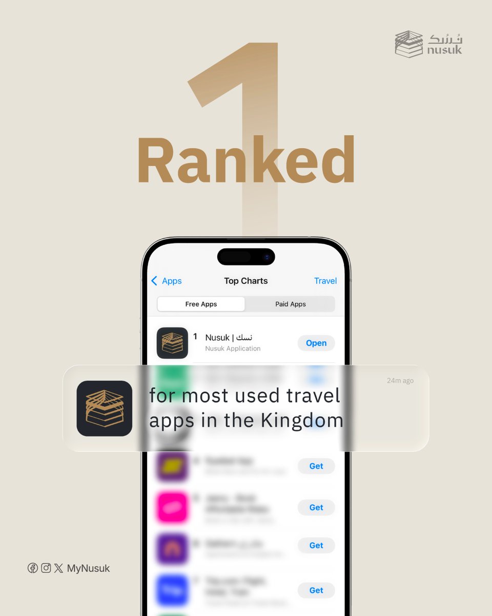 MyNusuk's tweet photo. Nusuk is your top app and ideal aid in facilitating your faith journey.

Thank you for your trust. https://t.co/sPsyteW53s