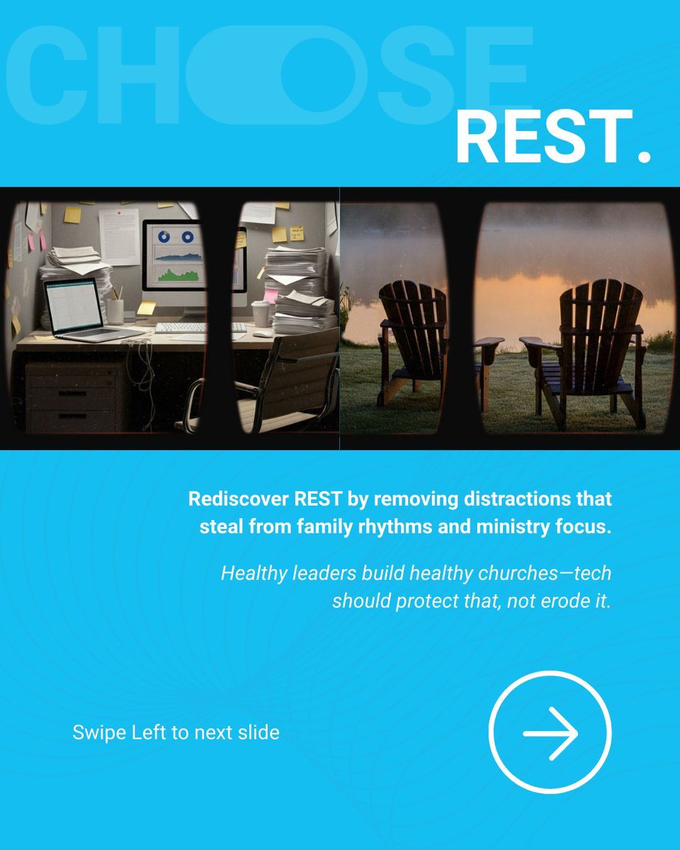 intulse's tweet image. Choose Rest.
Tech shouldn’t erode sabbath or family rhythms. Intulse helps pastors protect their time and rediscover rest—because healthy leaders build healthy churches.
#Rest #ChurchTech #MinistryLeaders