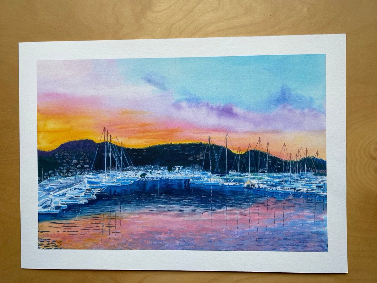 Bring back those stunning summer sunsets with my beautiful giclee print #BizHour #MHHSBD #SMILEtt23 #CraftBizParty #UKMakers cardsbymormorjan.etsy.com/listing/103745…