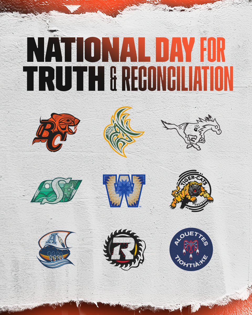 The Canadian Football League continues its ongoing commitment to Truth and Reconciliation.

Teams across the league proudly wore their Indigenous logos designed by local Indigenous artists to commemorate the National Day for Truth and Reconciliation.

🗞️: bit.ly/3WbKweO