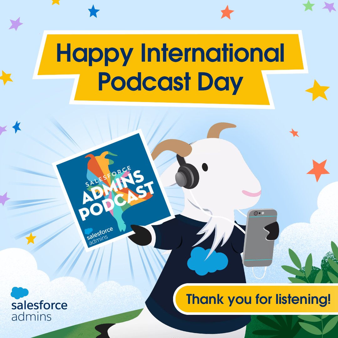 SalesforceAdmns's tweet image. 🎙 Happy #InternationalPodcastDay! 

Shoutout to all our #AwesomeAdmin listeners and guests for making the Salesforce Admins Podcast such a vibrant space for advice, inspiration, and community. 

Celebrate with us by tuning in: sforce.co/adminpodcast