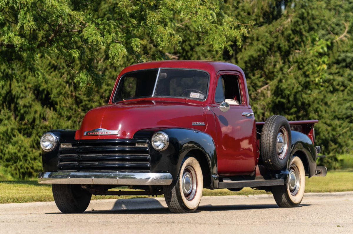 mecum's tweet photo. Offered at Mecum's Fall Special: 1951 Chevrolet 3100 Pickup // Inline-6, 3-Speed

▪️Vehicle Listing: https://t.co/f0ZxbSNwNQ
▪️Register to bid: https://t.co/YkGRnplJLc

#FallSpecial #Mecum #MecumAuctions #WhereTheCarsAre https://t.co/lZX633EC2r