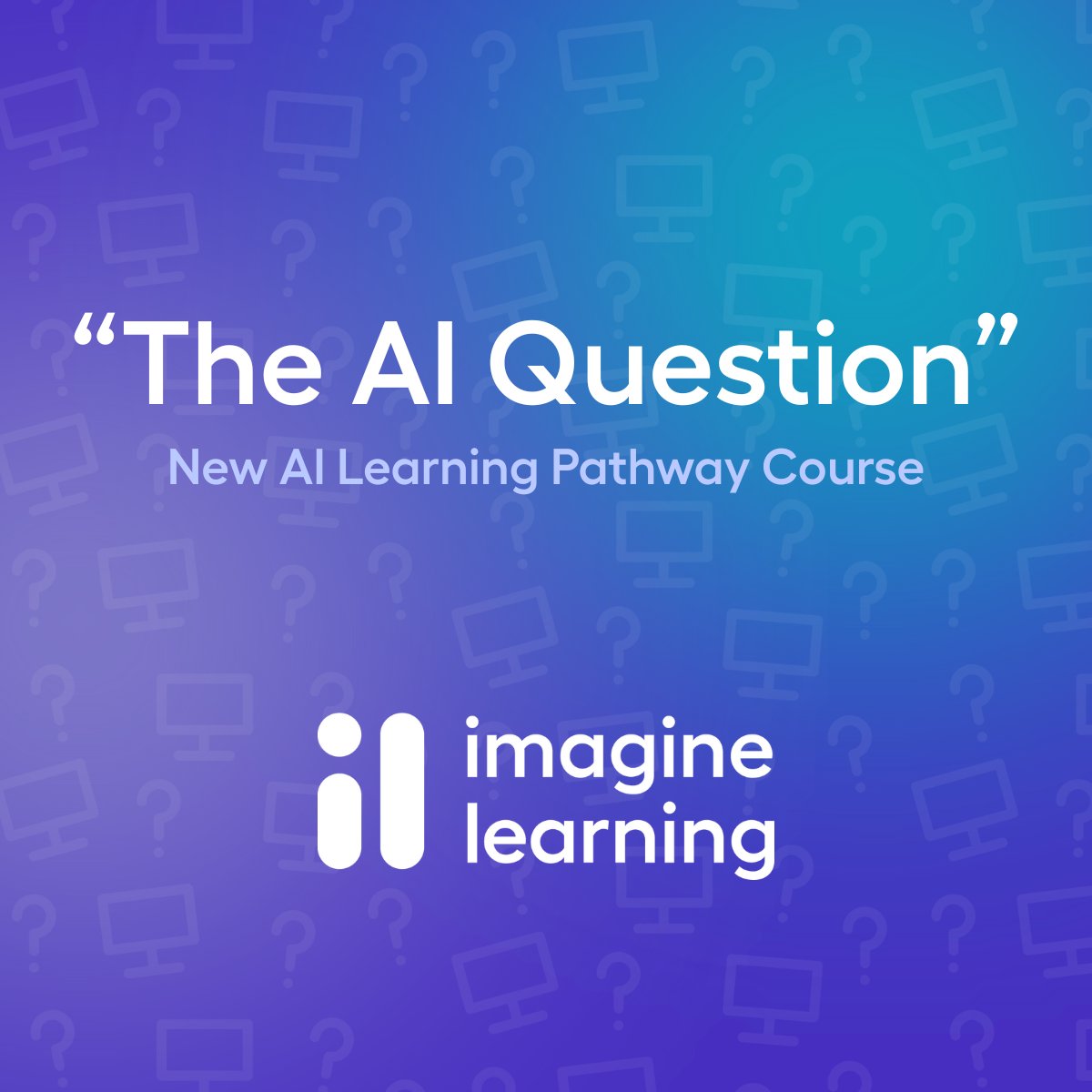 ImagineLearning's tweet image. 🚀 Just announced: “The AI Question,” the first course in Imagine Learning’s new AI Learning Pathway!
Launching Back to School 2026, this course isn’t about teaching students to “use AI.” It’s about preparing them to live and lead in a world shaped by it — with the critical…
