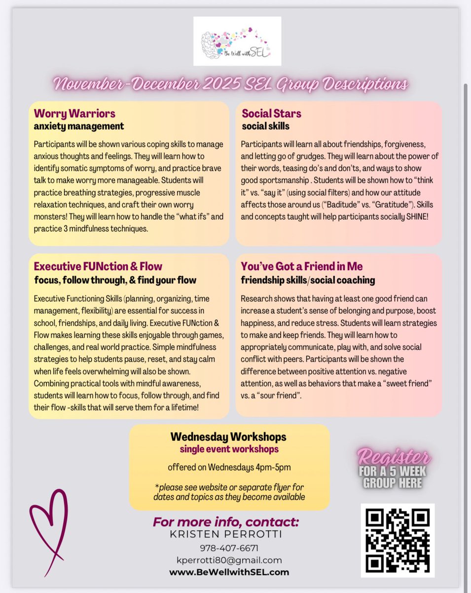 BeWellwithSEL's tweet photo. Nov-Dec classes are open for registration! https://t.co/AiwAuhoZPE