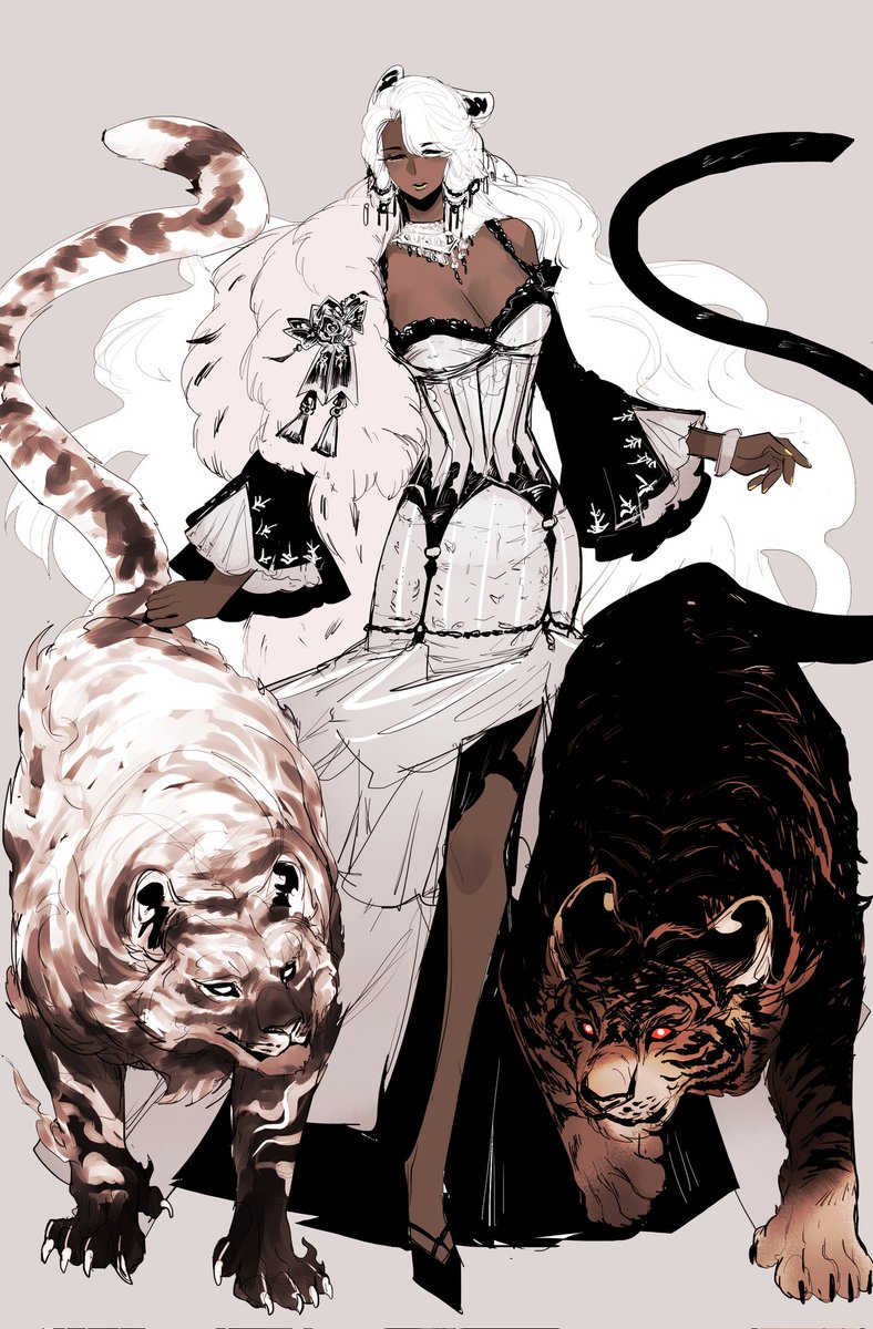 #MPC5event4

อสุราสกินงานพรอมอีกรูป

(+เวิ่นเล่นอีกนิดหน่อย)

'เสือสองตัวอยู่ถ้ำเดียวกันไม่ได้ เพราะฉะนั้นจึงต่อสู้กันอยู่ตลอดเวลา เพื่อแย่งชิงความเป็นใหญ่'

'เสือตัวที่แพ้จะถูกกลืนกินตัวตน'

'และผลลัพธ์ ว่าเสือตัวไหนเป็นฝ่ายชนะนั้น..'

'ก็สามารถแลเห็นได้'