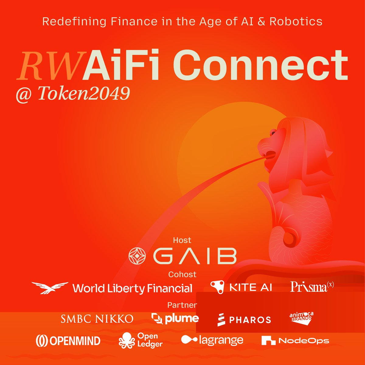 Romeosin10's tweet photo. Finance is being redefined in real time. The convergence of AI, robotics, and real world assets is no longer theory. It is happening tomorrow in Singapore.

RWAiFi Connect at Token2049 brings together global leaders to chart the future of finance powered by AI and DeFi. Hosted by @gaib_ai with partners like Animoca Brands, OpenLedger and SMBC Nikko, it is one of the must watch events of the week.

1. Embodied AI and Autonomous Economies
Exploring how robotics and AI systems will integrate into markets with new financing models.

2. RWA and Stablecoins in Finance
Tokenization and stable assets are reshaping access to liquidity, stability and cross border flow.

3. Autonomous DeFi Infrastructure
AI driven automation unlocking scalable and efficient DeFi ecosystems.

4. Global Momentum
Part of Token2049 Singapore, aligning with one of the largest crypto gatherings attracting 25000 plus decision makers.

The fusion of AI, DeFi and tokenized assets signals a new economic layer. One that is automated, accessible and global. RWAiFi Connect is where this vision is being shaped.

Tomorrow is not just another event. It is a glimpse into the future of finance. Join the conversation early and connect with the builders of the next financial era.

@gaib_ai