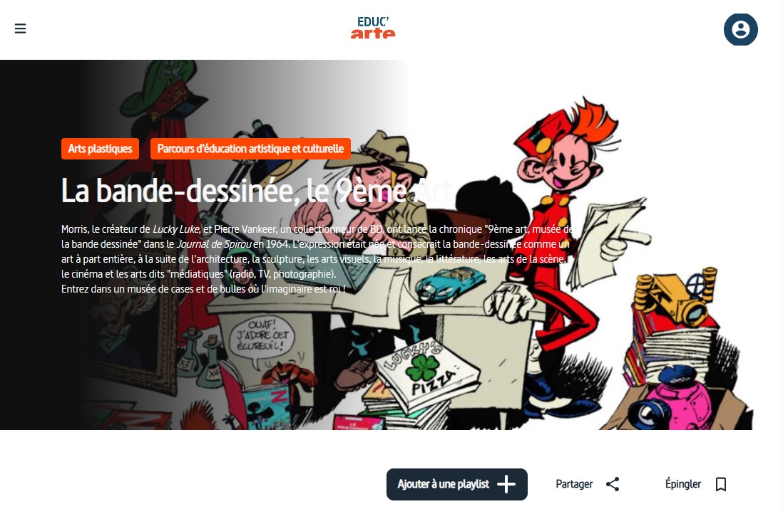 ValorusGroup's tweet photo. Envie d'en savoir + sur l’univers de la #bandedessinée #BD ? Regardez les parcours d'éducation artistique & culturelle d'#EducARTE la plateforme pédagogique d’@ARTEfr. 👌 https://t.co/K9CgG25ckj https://t.co/73qMZnwxeq
