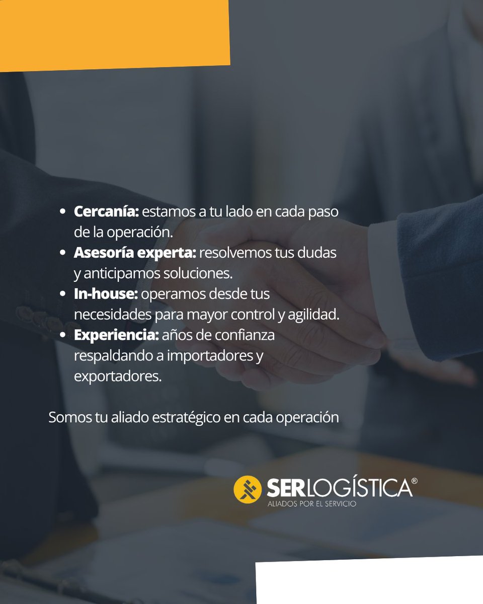 SerlogisticaOTM's tweet image. 🚛💛 En Serlogística vas más allá de mover tu carga.
Con cercanía, asesoría experta e in-house, somos el aliado estratégico que necesitas para hacer que tu operación sea más ágil, segura y confiable.
#DiferencialesSerlogística #LogísticaConValor #AliadosPorElServicio