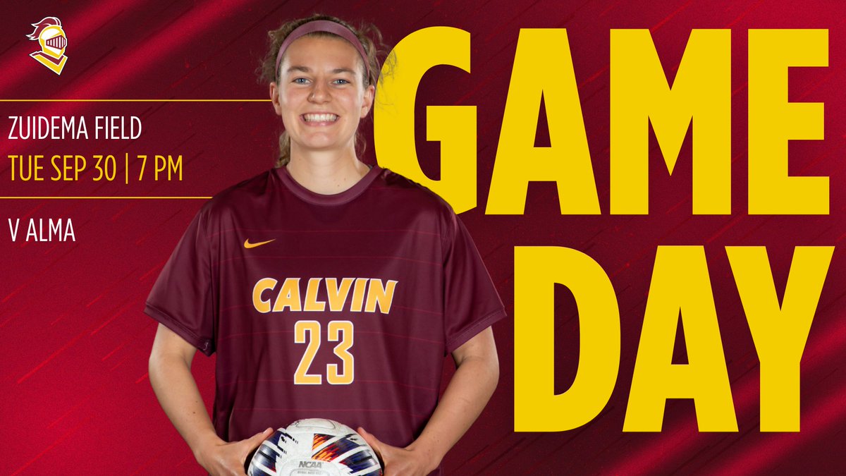 Calvin Knights (@calvinknights) on Twitter photo It's Game Day for <a href="/CalvinWSoccer/">Calvin University Women's Soccer</a> as the Knights host Alma at 7 p.m. at Calvin Soccer Stadium! #GoCalvin #ArmorUp It's Game Day for <a href="/CalvinWSoccer/">Calvin University Women's Soccer</a> as the Knights host Alma at 7 p.m. at Calvin Soccer Stadium! #GoCalvin #ArmorUp