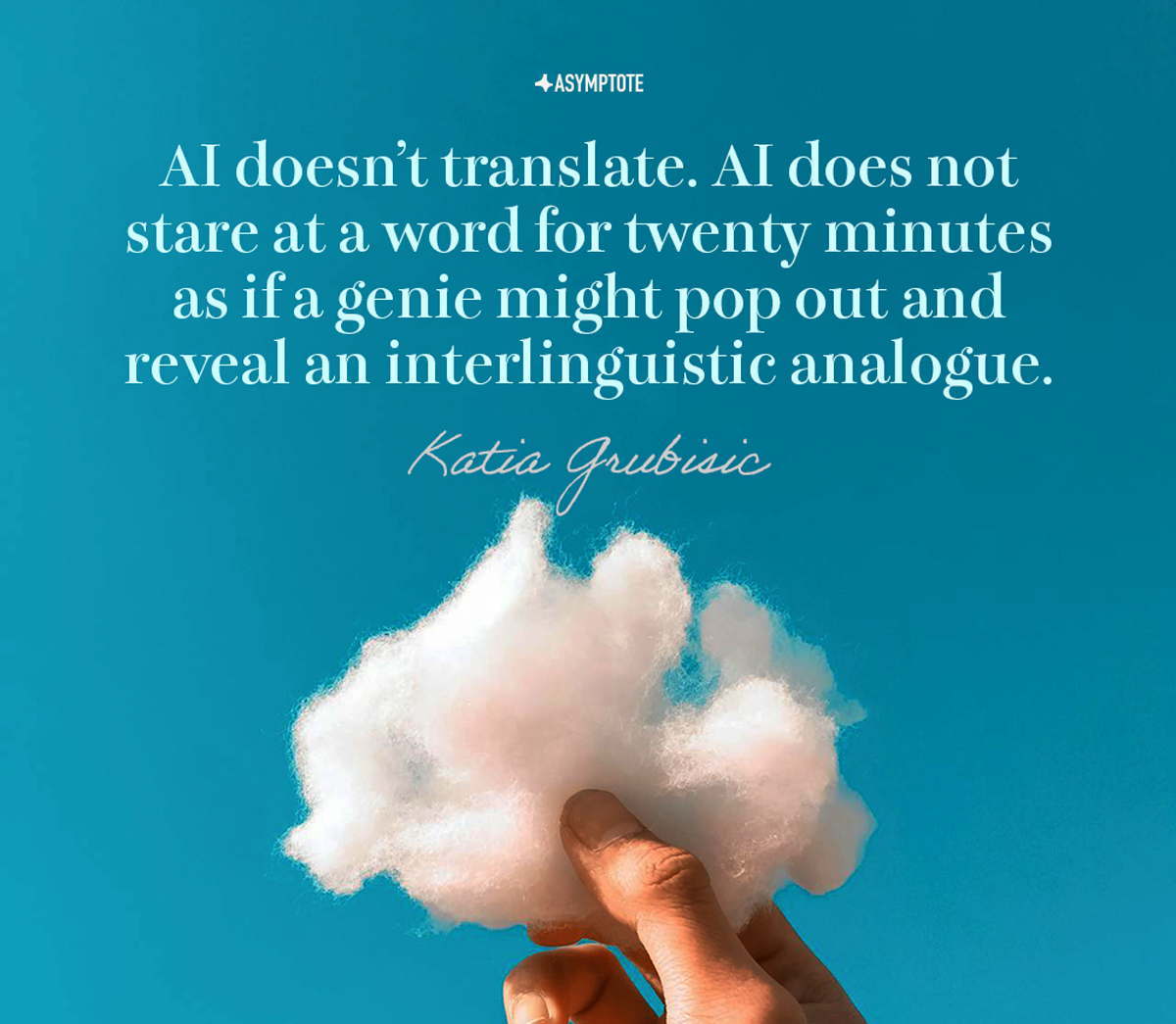 "A word is never just a word, it is also a childhood, it is its first acquisition, it is all the times you pronounced it wrong because you’d only seen it written down."⁠
⁠
From Summer 2025, Katia Grubisic's tribute to the all-too-human act of translation:asymptotejournal.com/special-featur…