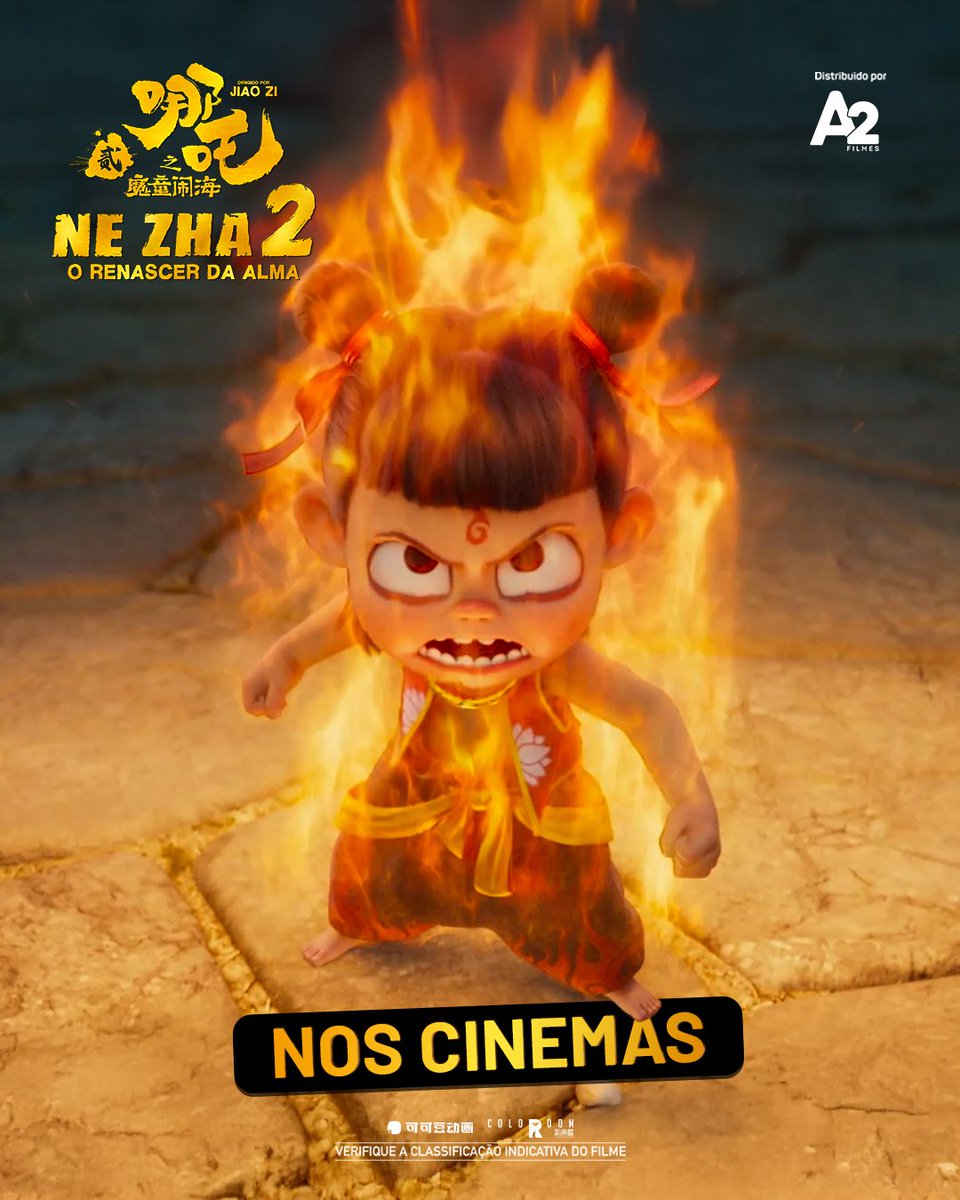 a2filmesoficial's tweet image. 🔥 “Se você ainda não foi ver Ne Zha 2 – O Renascer da Alma nos cinemas… já tá atrasado, hein? 👀
Eu tô lá brilhando, lutando e botando fogo em tudo 🔥💥”
Ass. Ne Zha!

🎬 Ne Zha 2 – O Renascer da Alma
🎦 Já nos cinemas!

#NeZha2 #NosCinemas #Animacao