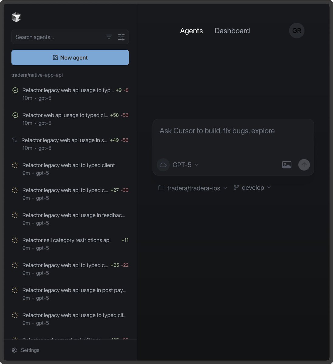 rosecoder's tweet image. using the @cursor_ai background agent api to do bulk-refactoring (in this case refactoring a old node api to typescript)
- each agent is focused on a single file (less probability for hallucination and misstakes)
- prompt includes tools and instructions to verify that everything…