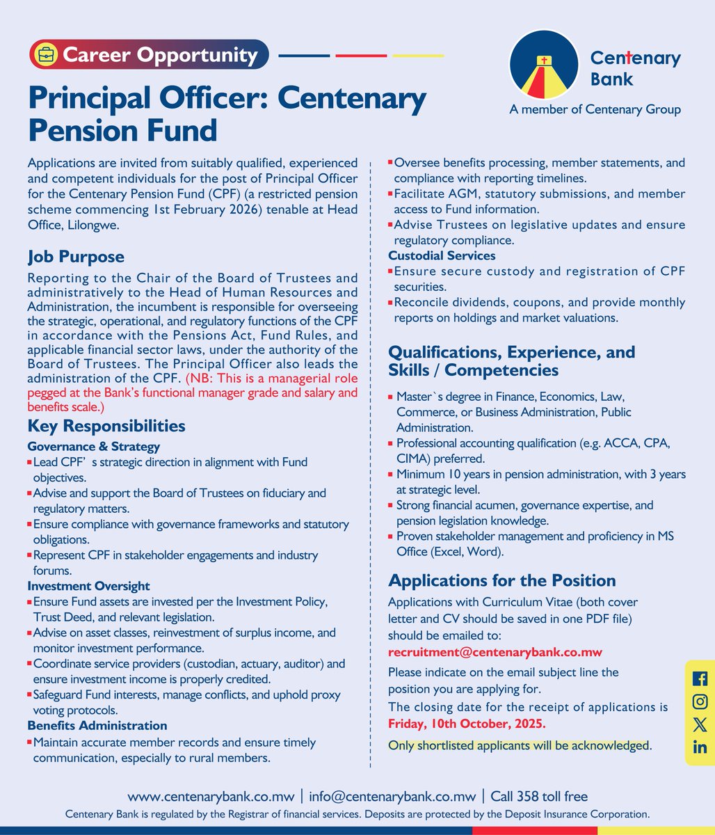 📢 We are hiring!
📌Principal Officer.
📌 Compliance Officer.