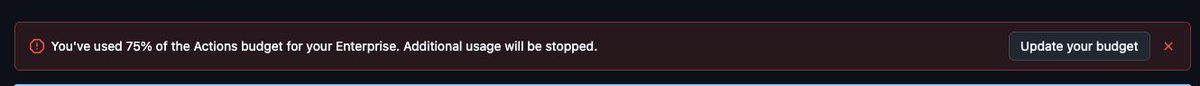 No worries <a href="/github/">GitHub</a>, you take that remaining 25% of the budget we've already paid as a bonus for yourself and we'll take the rest of the day off, given that our whole CI pipeline has stalled