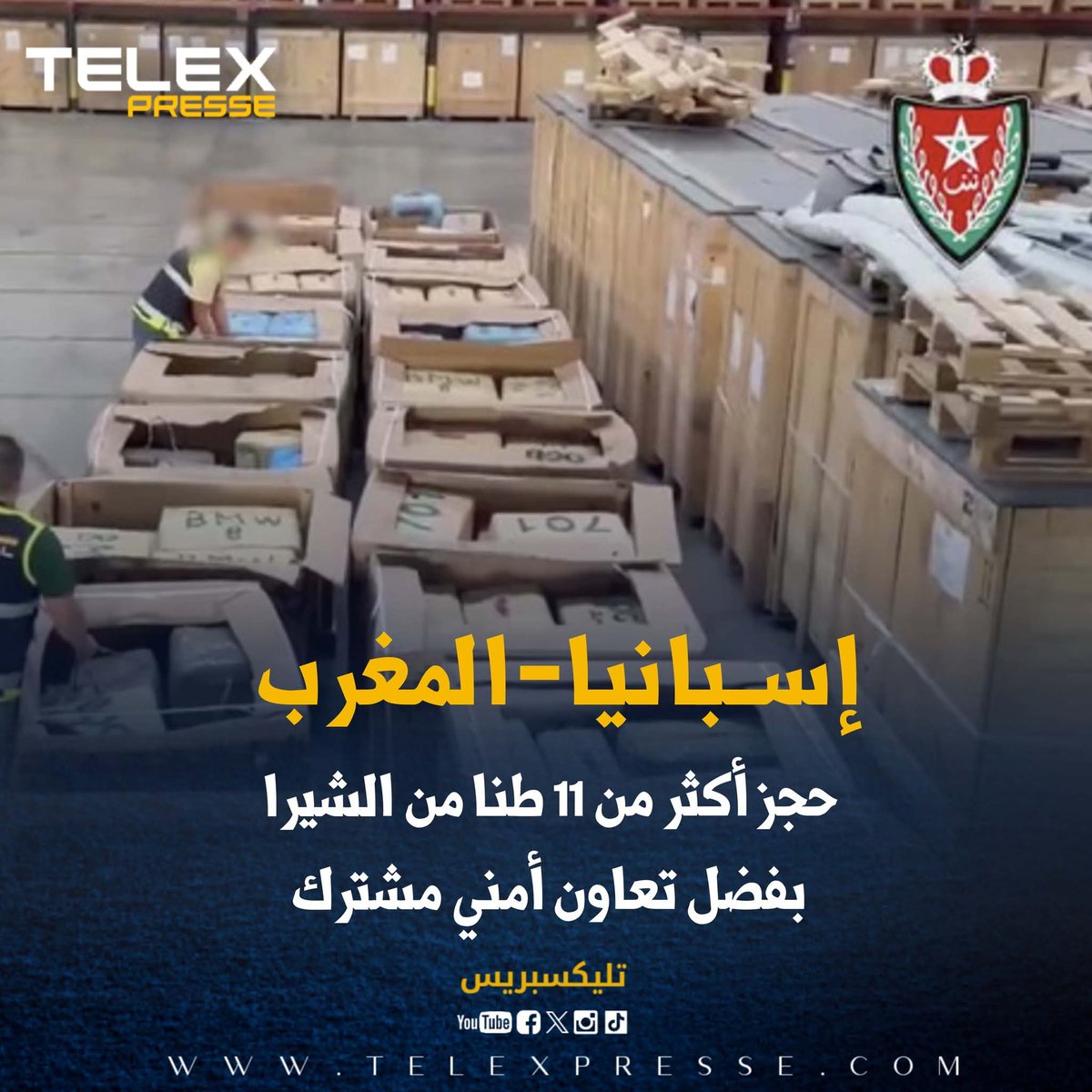 إسبانيا-المغرب: حجز أكثر من 11 طنا من الشيرا بفضل تعاون أمني مشترك

telexpresse.com/426867.html