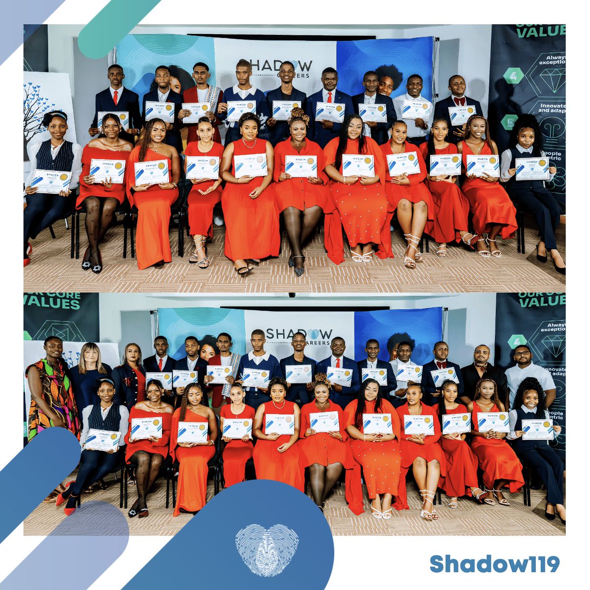 shadow_global's tweet photo. 🎓📷🌟𝗖𝗲𝗹𝗲𝗯𝗿𝗮𝘁𝗶𝗻𝗴 𝗼𝘂𝗿 𝟭𝟭𝟵𝘁𝗵 𝗦𝗵𝗮𝗱𝗼𝘄 𝗖𝗮𝗿𝗲𝗲𝗿𝘀 𝗰𝗹𝗮𝘀𝘀! Proud to see students begin permanent careers with our like-hearted partner Nutun . Here’s to potential becoming progress and bright futures taking flight! @Harambee4Work @JobsFund_NT #Youth https://t.co/ZEo4OAvaCE