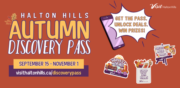 🍂 Halton Hills is ready for fall with the return of the Autumn Discovery Pass! 

Sept 15 -Nov 1, celebrate &amp; support small businesses through this mobile program. Shop &amp; explore with rewards &amp; offers at participating locations. 

📱Get your pass today: visithaltonhills.ca/discoverypass