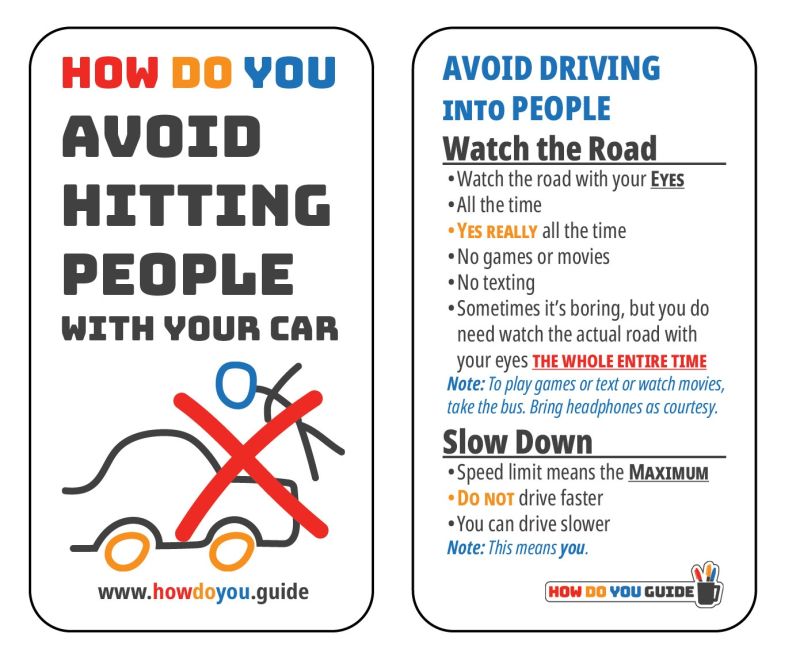 fietsprofessor's tweet image. Road safety expert and advocates: A free template for your next campaign📝.

A pocket guide on how to avoid hitting people with your car.

(🖼️ by @NPR)