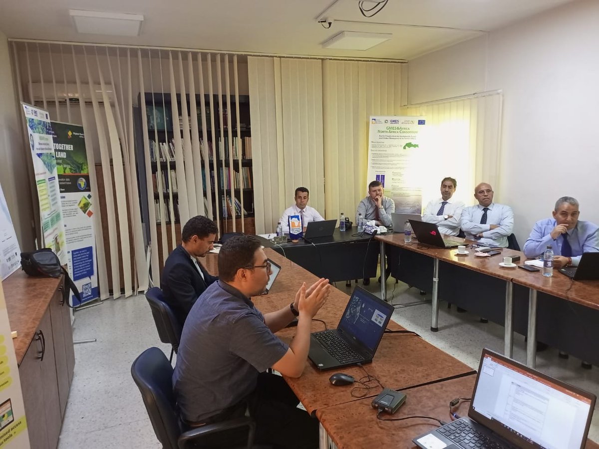 OSS_Comms's tweet image. OSS and LCRSSS join forces to harness cloud computing for food security. A training held on September 26, 2025,  introduced Libyan experts to EO-driven tools for agri monitoring, flood mapping &amp;amp; climate risk management strengthening early warning &amp;amp; decision support. #EO