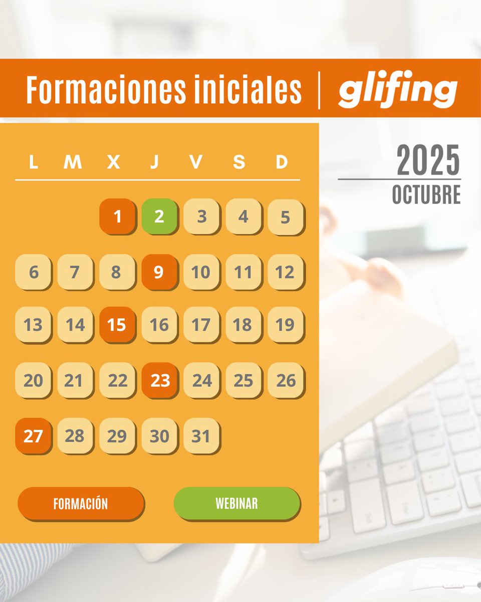 Glifing's tweet image. ¡Calendario de formaciones para clientes de Glifing durante el mes de OCTUBRE! 📅 Asegura tu participación. ¡No te lo pierdas!

🔗 Link: glifing.com/contacto_glifi…

#glifing #educacioinnovadora #comprensiolectora