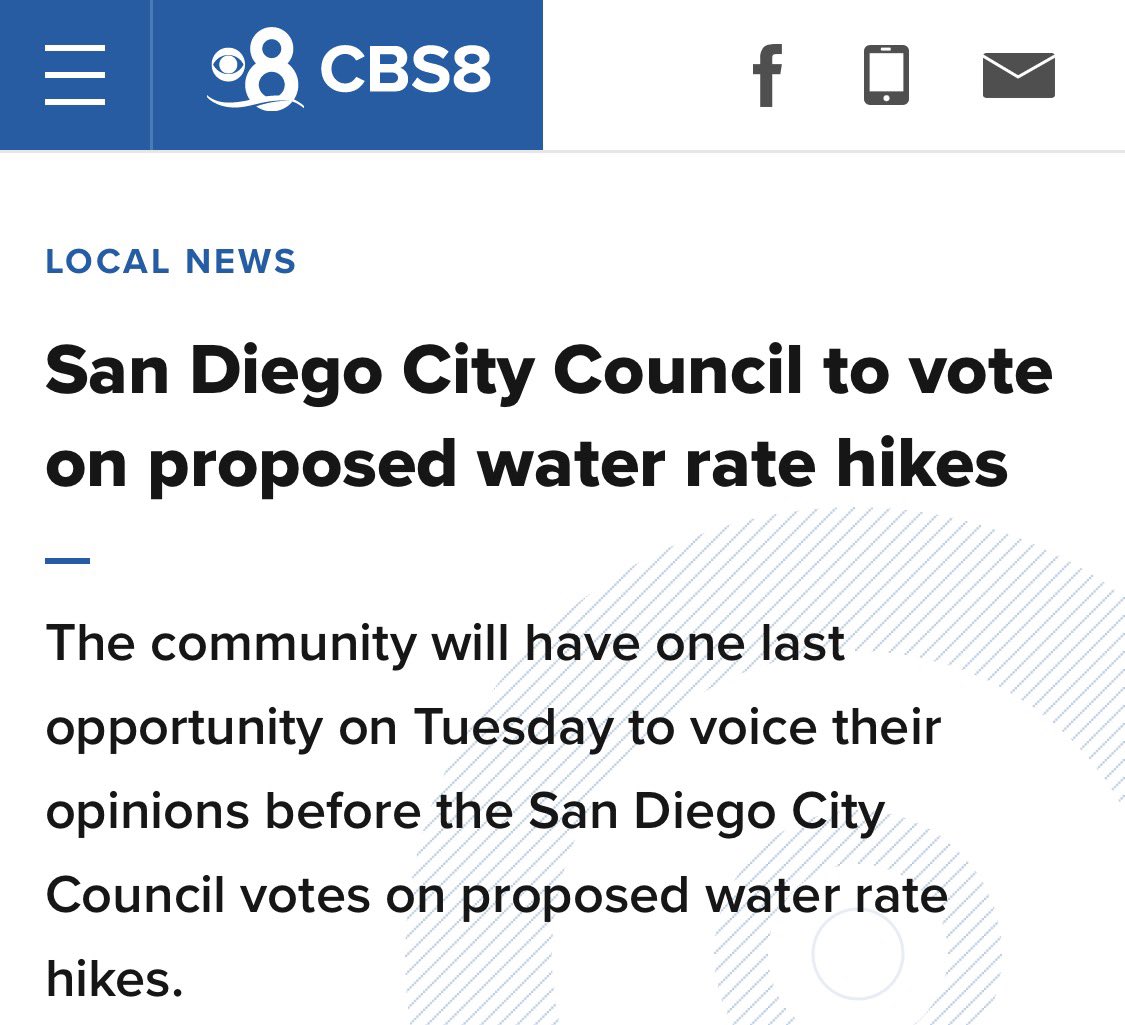 Amy Reichert (@amyforsandiego) on Twitter photo Californians conserve water in humiliation rituals. Your lawn dies, you take cold 5-minute trickle showers, & still the corrupt mobsters running these water agencies want to jack your bill up by 63% MORE after raising it 3 times in the past year!
One of the reasons they say they Californians conserve water in humiliation rituals. Your lawn dies, you take cold 5-minute trickle showers, & still the corrupt mobsters running these water agencies want to jack your bill up by 63% MORE after raising it 3 times in the past year!
One of the reasons they say they