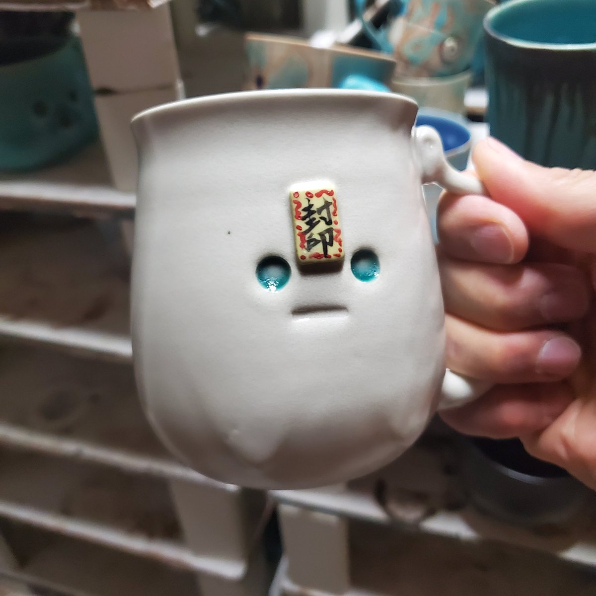 ロボット 陶器 ロボットも鬼も焼き上がりましたぞ😃 #工房哲 #大嶋哲郎 #kouboutetsu